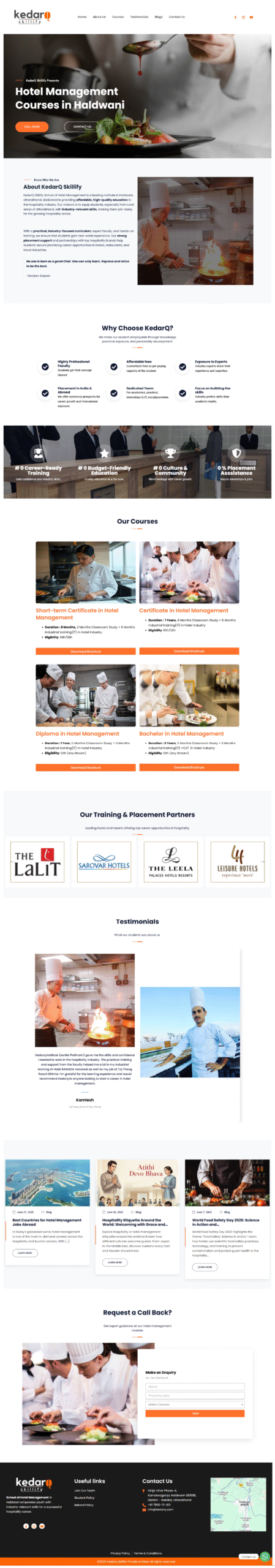 hotel management website designing