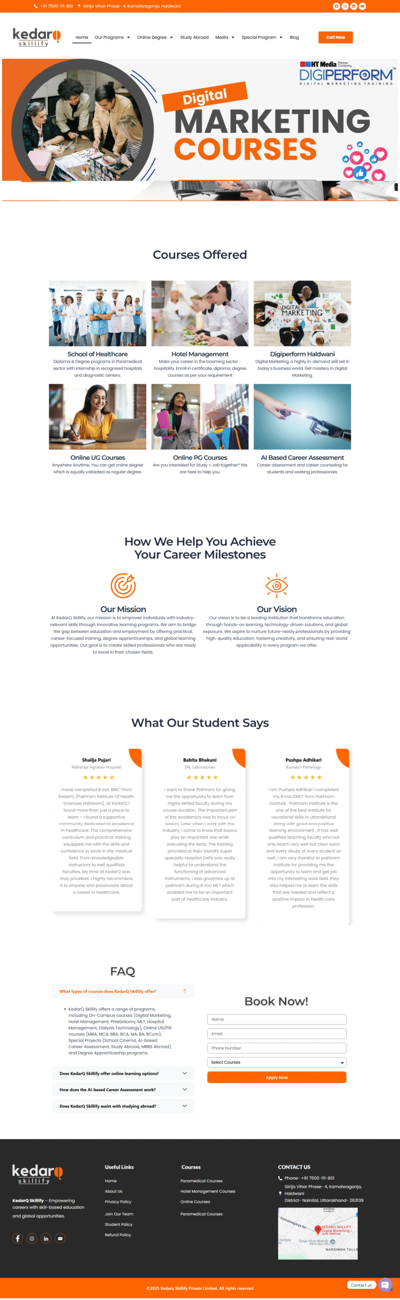 institute website designing