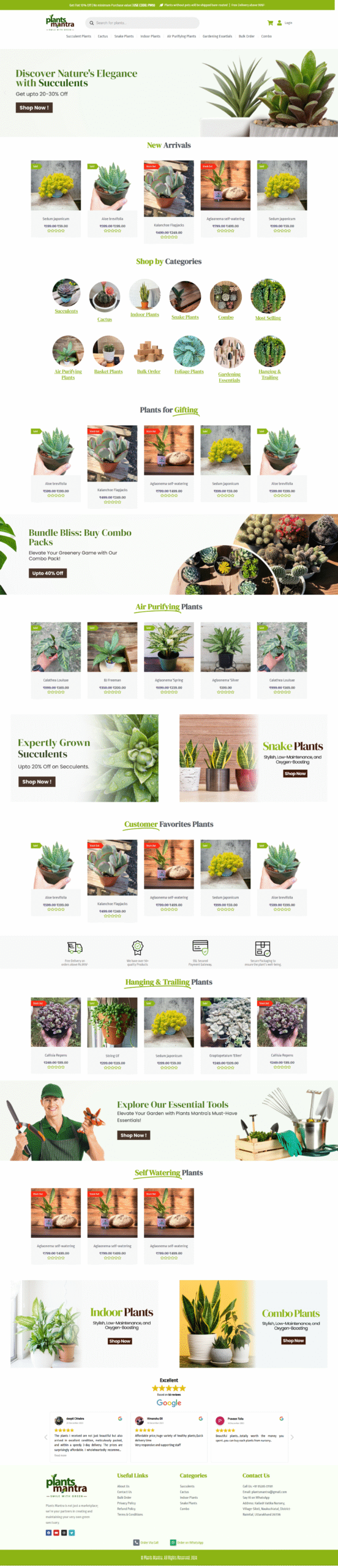 plant nursury ecommerce website designing