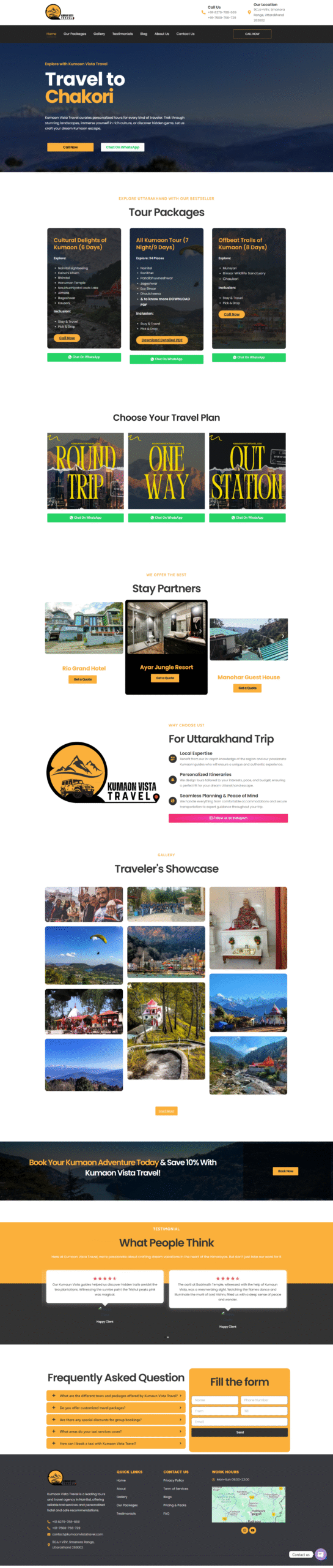 tour and travel website designing